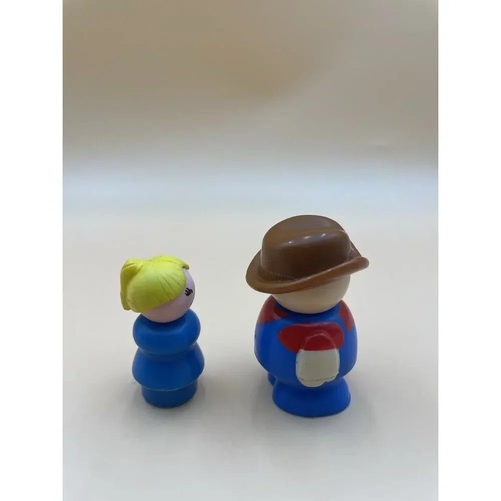 Vintage Fisher-Price Little People Lot of 2 Farmer And Mom